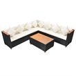Afuera Living 5 Piece Poly Rattan Large Patio Furniture in Black
