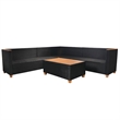 Afuera Living 5 Piece Poly Rattan Large Patio Furniture in Black