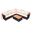 Afuera Living 5 Piece Poly Rattan Large Patio Furniture in Black