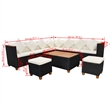 Afuera Living 7 Piece Poly Rattan Large Patio Furniture in Black