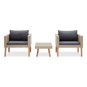 Afuera Living 3 Piece Large Garden Furniture Set in Anthracite/Beige