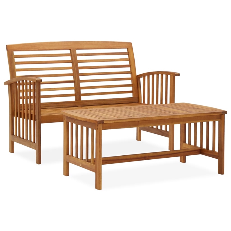 Afuera Living Solid Acacia Wood Medium Garden Lounge Set in Brown