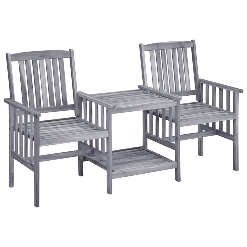 Afuera Living Solid Acacia Wood Medium Furniture Set in Gray
