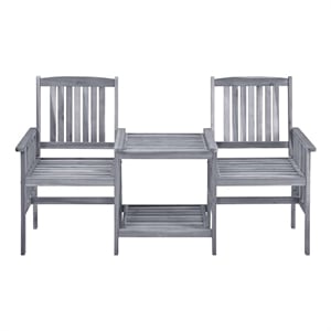Afuera Living Solid Acacia Wood Medium Furniture Set in Gray