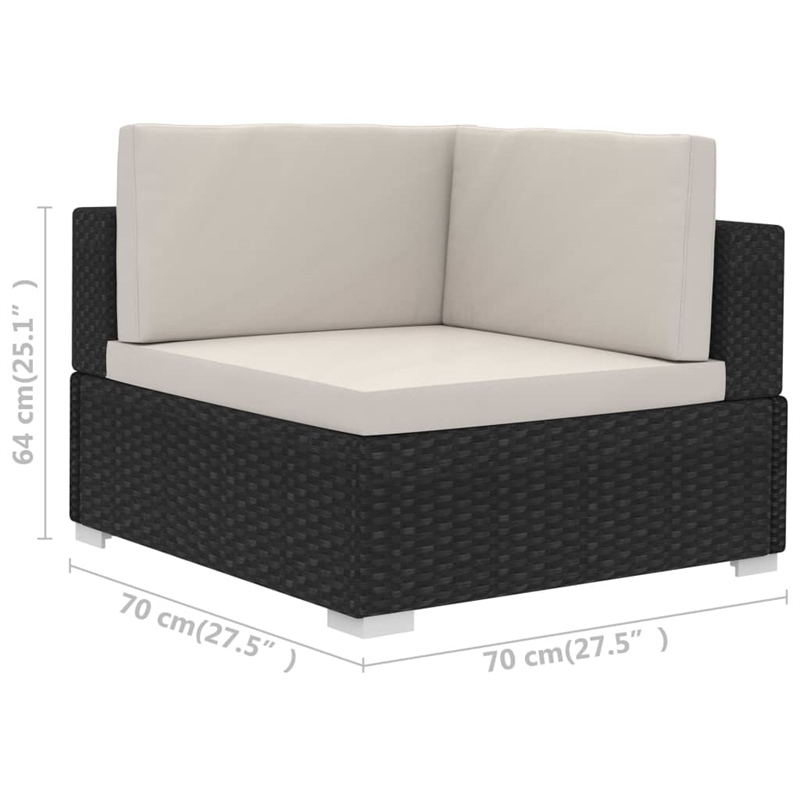 Afuera Living Contemporary 4 Piece Steel Patio Sofa Set in Black/Cream