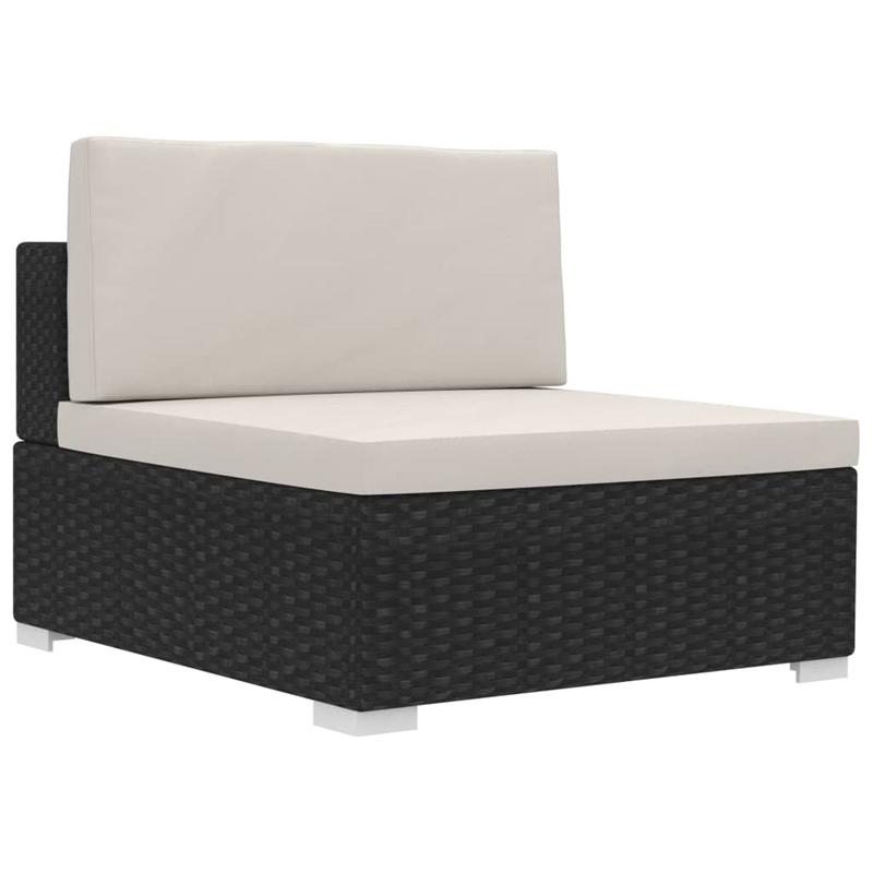 Afuera Living Contemporary 4 Piece Steel Patio Sofa Set in Black/Cream