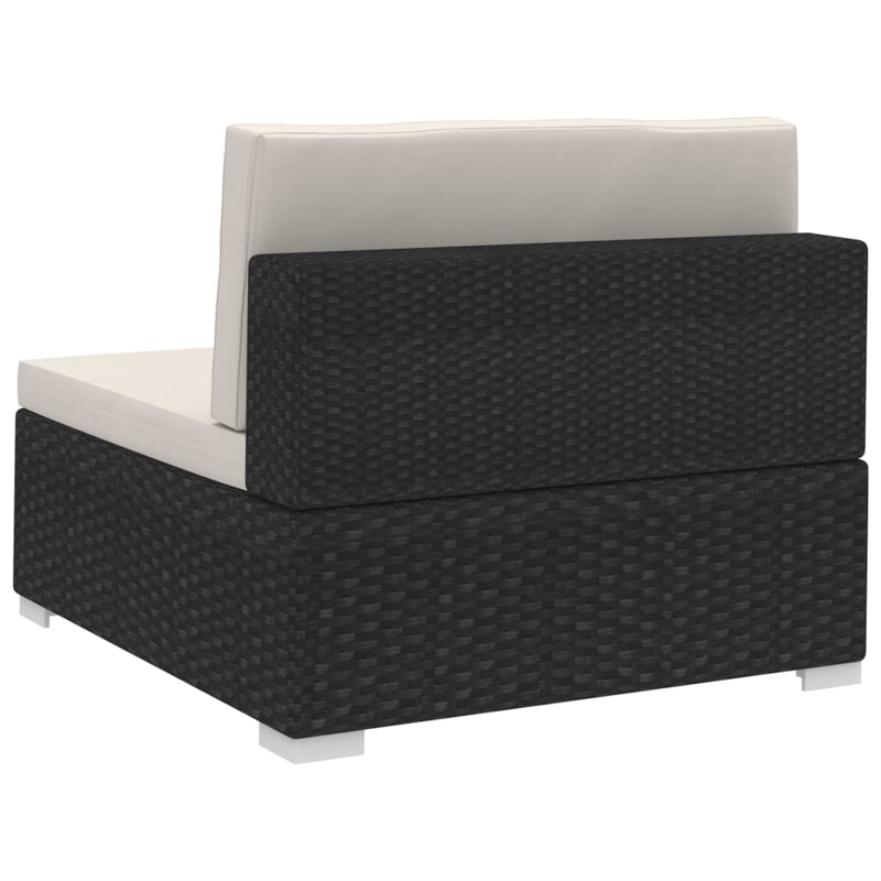 Afuera Living Contemporary 4 Piece Steel Patio Sofa Set in Black/Cream