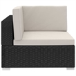 Afuera Living Contemporary 4 Piece Steel Patio Sofa Set in Black/Cream