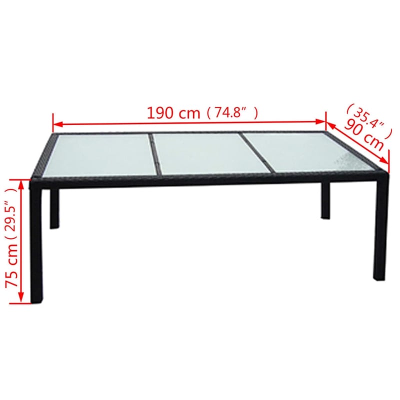 Afuera Living 9 Piece Poly Rattan Garden Furniture Set in Black