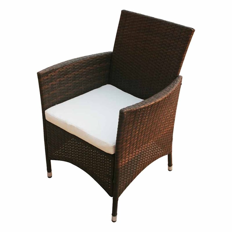 Afuera Living Contemporary Synthetic Poly Rattan 7 Piece Furniture Set in Brown
