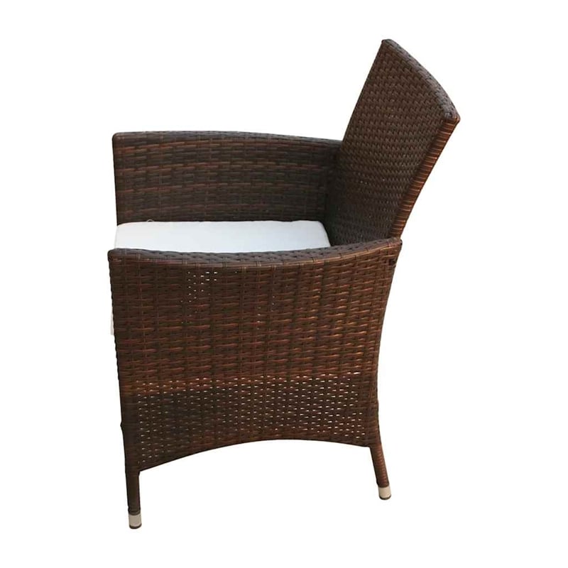 Afuera Living Contemporary Synthetic Poly Rattan 7 Piece Furniture Set in Brown