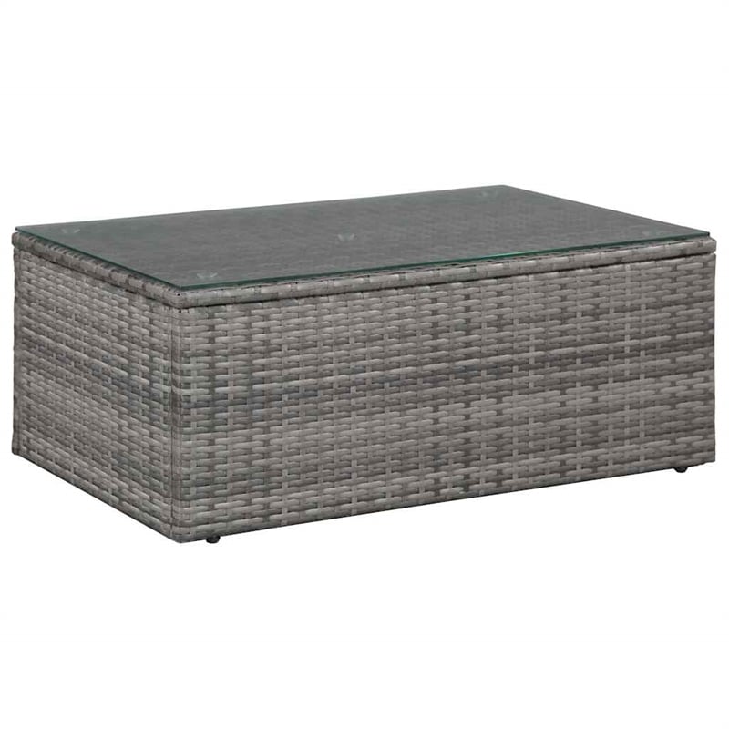 Afuera Living Contemporary Synthetic Poly Rattan Garden Lounge Set in Gray