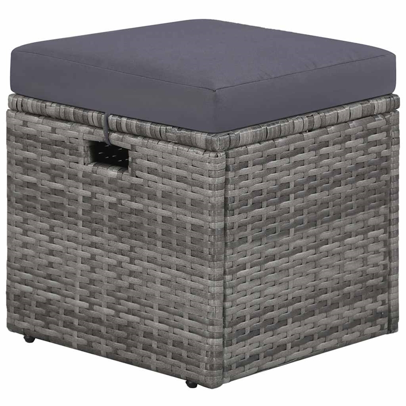 Afuera Living Contemporary Synthetic Poly Rattan Garden Lounge Set in Gray