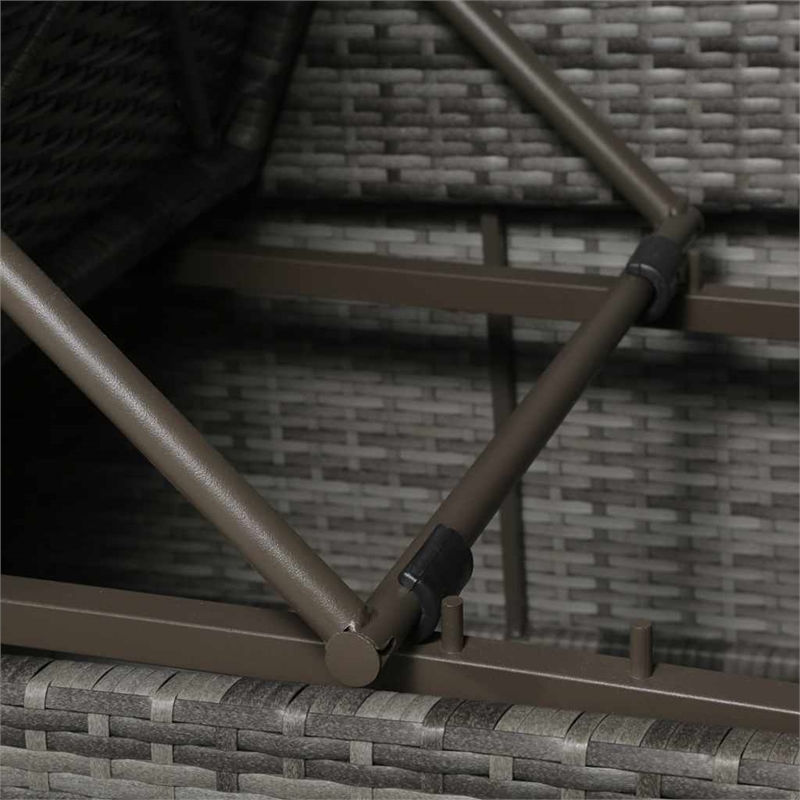 Afuera Living Contemporary Synthetic Poly Rattan Garden Lounge Set in Gray