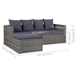 Afuera Living Contemporary Synthetic Poly Rattan Garden Lounge Set in Gray
