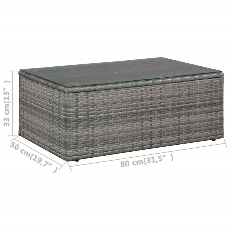 Afuera Living Contemporary Synthetic Poly Rattan Garden Lounge Set in Gray