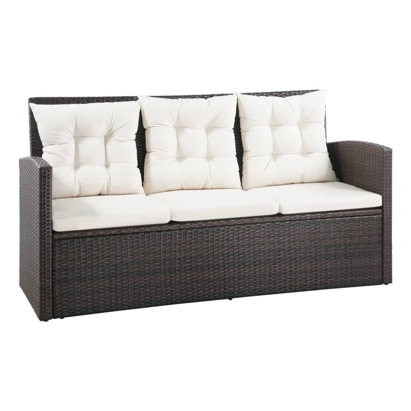 Afuera Living Contemporary 5 Piece Steel Sofa Set in Brown/Cream