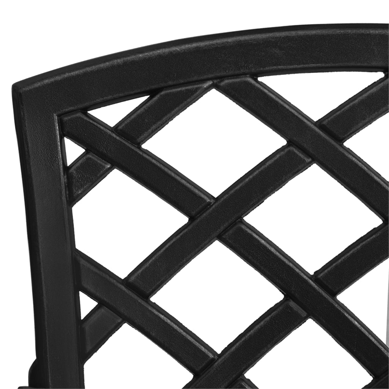 Afuera Living Contemporary 3 Piece Aluminum Small Bistro Set in Black