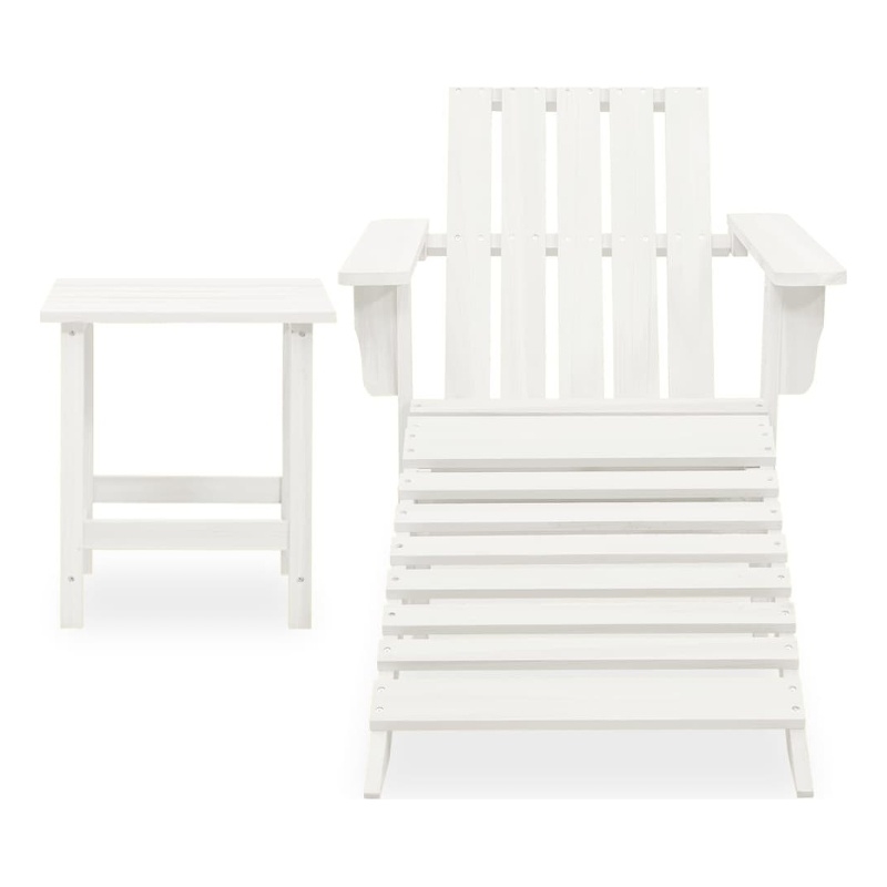 Afuera Living Contemporary Wood Large Furniture Set in White
