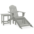 Afuera Living Contemporary Durable Wood Large Furniture Set in Gray