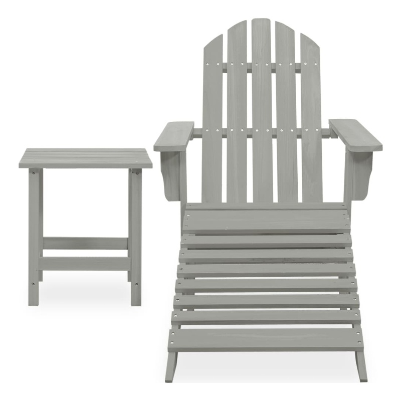 Afuera Living Contemporary Durable Wood Large Furniture Set in Gray