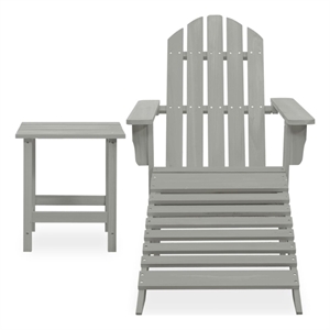 Afuera Living Contemporary Durable Wood Large Furniture Set in Gray