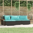 Afuera Living Contemporary 4 Piece Large Garden Lounge Set in Black