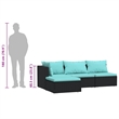Afuera Living Contemporary 4 Piece Large Garden Lounge Set in Black