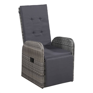 Afuera Living Contemporary Synthetic Poly Rattan 3 Piece  Bistro Set in Gray