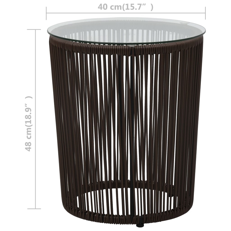 Afuera Living Contemporary Durable Rattan Small Bistro Set in Brown