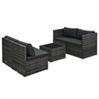 Afuera Living 5 Piece Poly Rattan Garden Lounge Set in Black/Gray/Anthracite