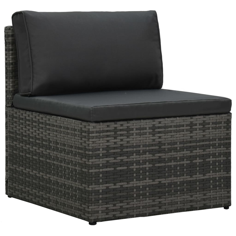 Afuera Living 5 Piece Poly Rattan Garden Lounge Set in Black/Gray/Anthracite