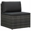 Afuera Living 5 Piece Poly Rattan Garden Lounge Set in Black/Gray/Anthracite