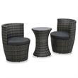 Afuera Living Poly Rattan Small Garden Furniture Set in Black/Gray/Anthracite