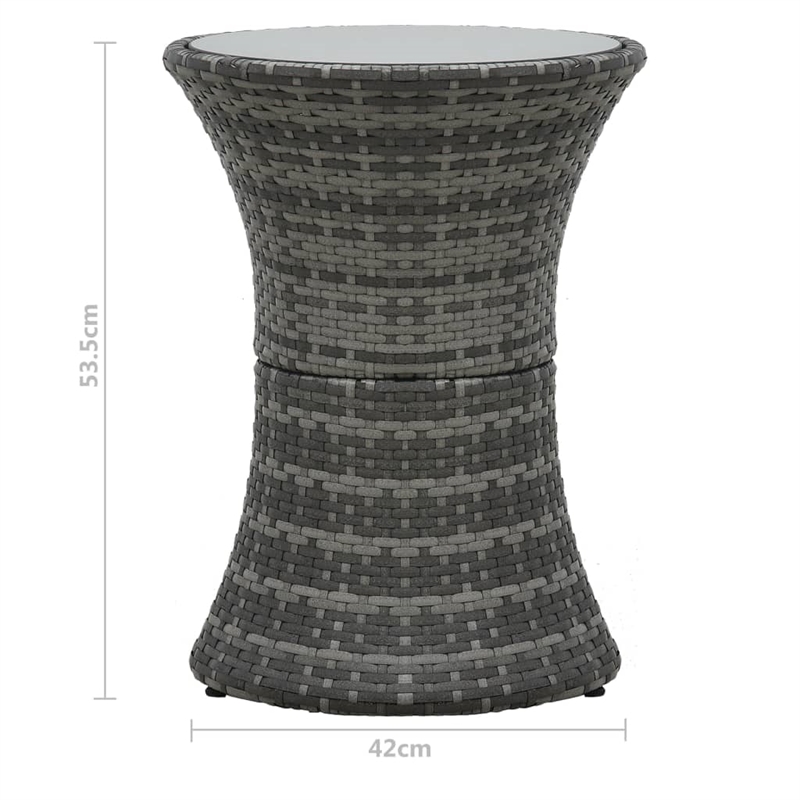 Afuera Living Poly Rattan Small Garden Furniture Set in Black/Gray/Anthracite