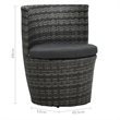 Afuera Living Poly Rattan Small Garden Furniture Set in Black/Gray/Anthracite