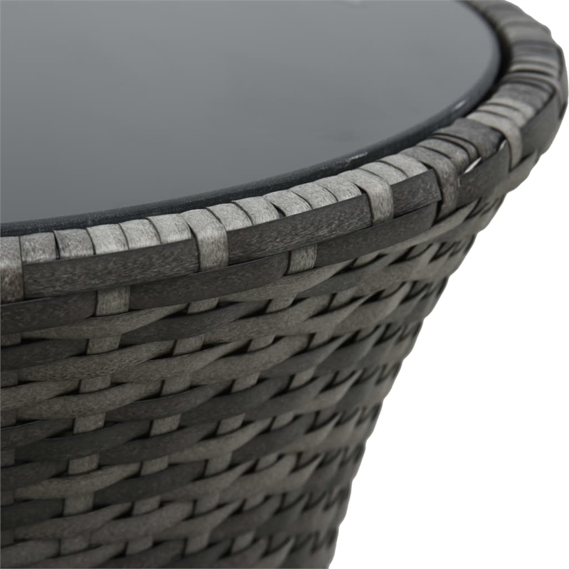 Afuera Living Poly Rattan Small Garden Furniture Set in Black/Gray/Anthracite