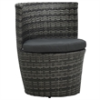 Afuera Living Poly Rattan Small Garden Furniture Set in Black/Gray/Anthracite