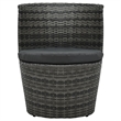 Afuera Living Poly Rattan Small Garden Furniture Set in Black/Gray/Anthracite