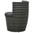 Afuera Living Poly Rattan Small Garden Furniture Set in Black/Gray/Anthracite