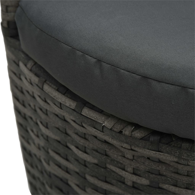 Afuera Living Poly Rattan Small Garden Furniture Set in Black/Gray/Anthracite