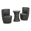 Afuera Living Poly Rattan Small Garden Furniture Set in Black/Gray/Anthracite