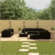 Afuera Living Contemporary 10 Piece Steel Lounge Set in Black