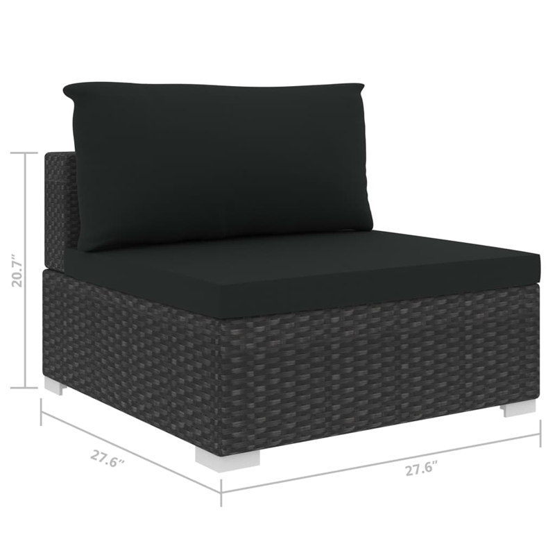 Afuera Living Contemporary 10 Piece Steel Lounge Set in Black