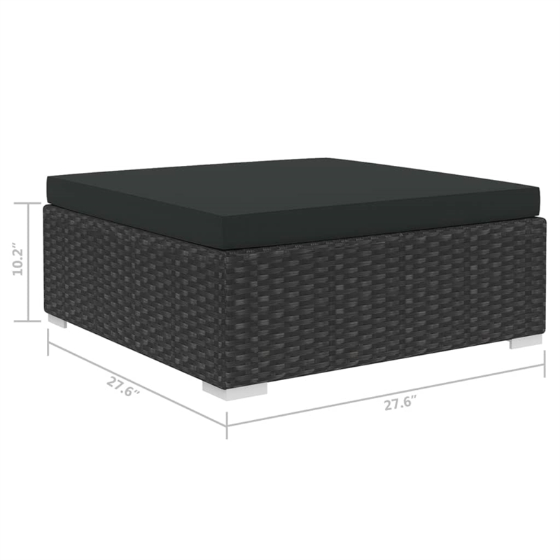 Afuera Living Contemporary 10 Piece Steel Lounge Set in Black