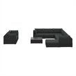 Afuera Living Contemporary 10 Piece Steel Lounge Set in Black