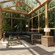 Afuera Living Contemporary Synthetic Poly Rattan 10 Piece Lounge Set in Gray