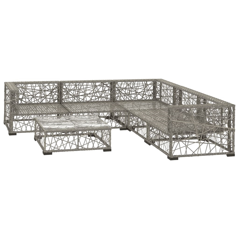 Afuera Living Contemporary Synthetic Poly Rattan 10 Piece Lounge Set in Gray