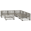 Afuera Living Contemporary Synthetic Poly Rattan 10 Piece Lounge Set in Gray