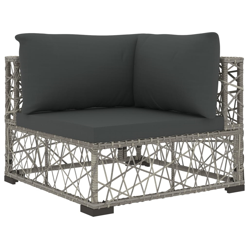 Afuera Living Contemporary Synthetic Poly Rattan 10 Piece Lounge Set in Gray